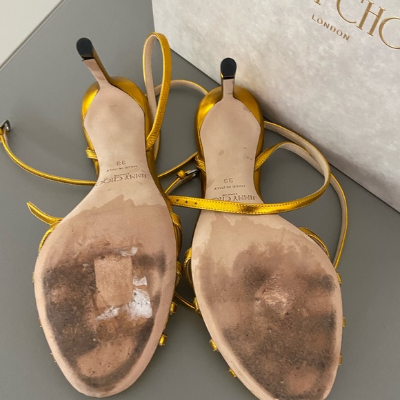 Jimmy Choo Mimi Metallic Leather Sandals - Picture 6 of 7